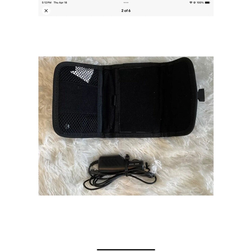 Nintendo DS Carrying Pouch Case Protector Black/Blue W/ 12V Car Charger Adapter